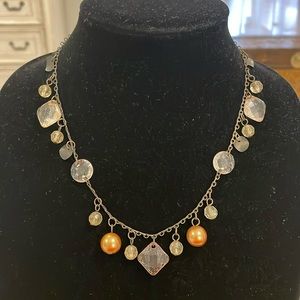 Vintage Premier Designs Beaded Statement Gold Tone Necklace